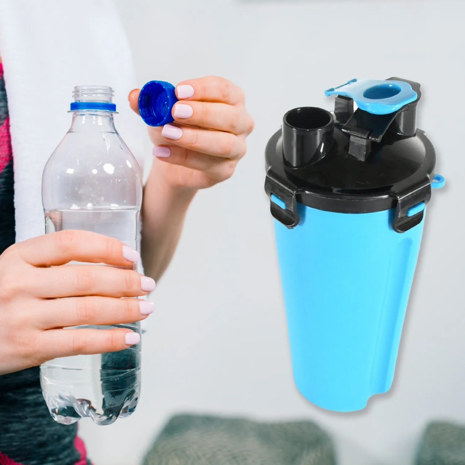 12697 Plastic Sports Double Wall Water Bottle, High Quality Water Bottle, BPA-Free & Leak-Proof! For Kids' School, For Fridge, Office, Sports, School, Gym, Yoga (1 Pc / 400 ML Approx)