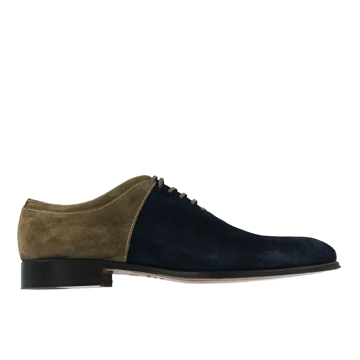 1509 - Navy Suede With Beige Suede