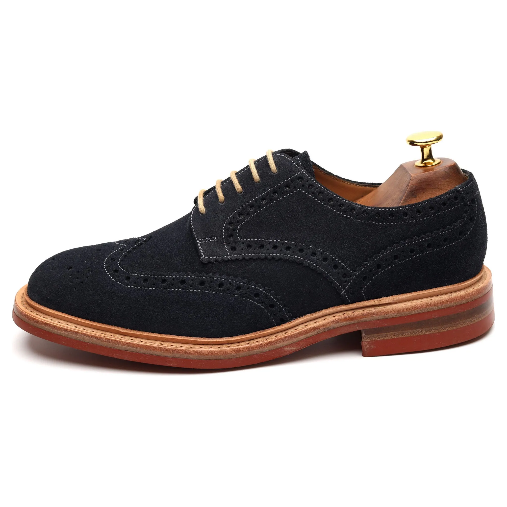 1880 'Leamington' Blue Suede Derby Brogues UK 6.5 F