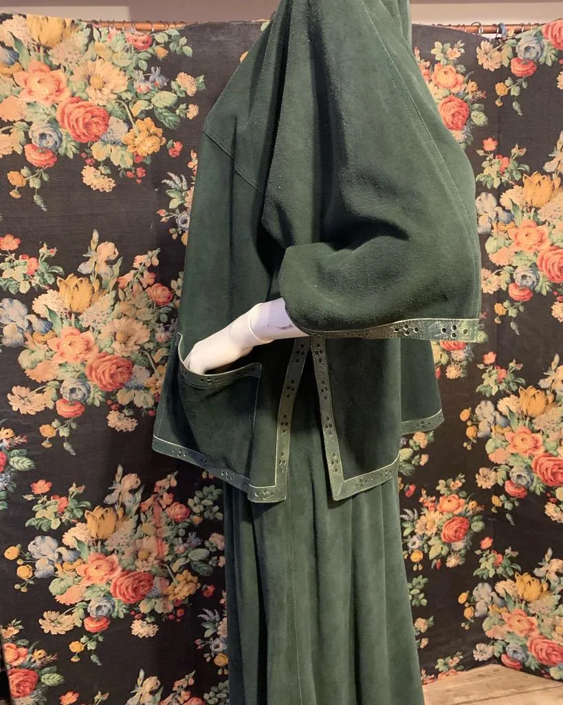 1970s Green Suede Matching Jacket and Skirt by Jean Muir