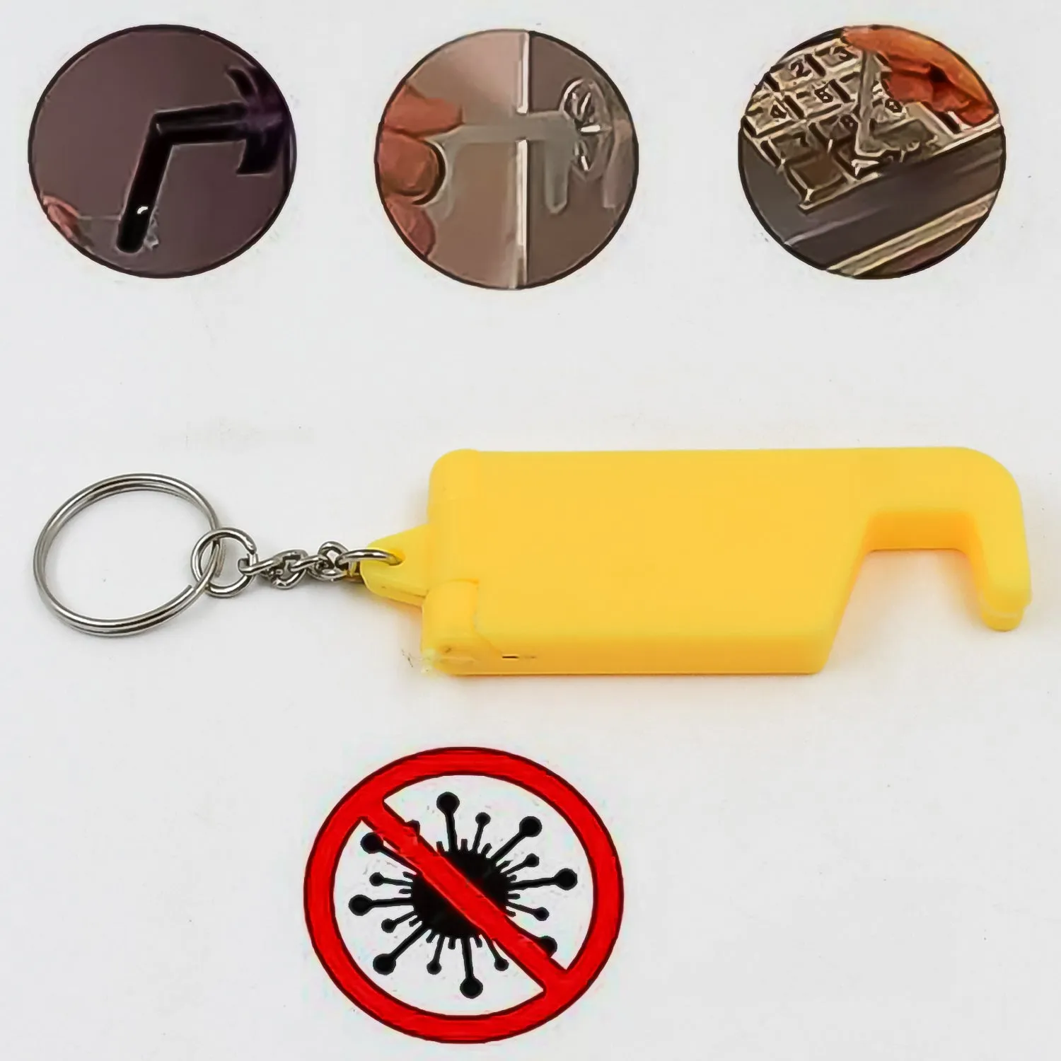 2 in 1 Plastic Keychain with Mobile Stand / Phone Holder (1 Pc / Multicolor)