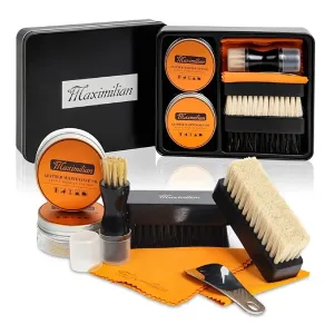 7PCS Shoe Polish Kit - Leather Shoe Shining Set For Shoe Care And Cleaning