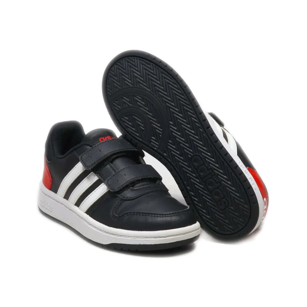 Adidas Neo Hoops 2.0 Sneakers Leather Black Colour For Kids