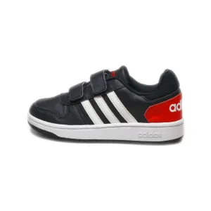 Adidas Neo Hoops 2.0 Sneakers Leather Black Colour For Kids