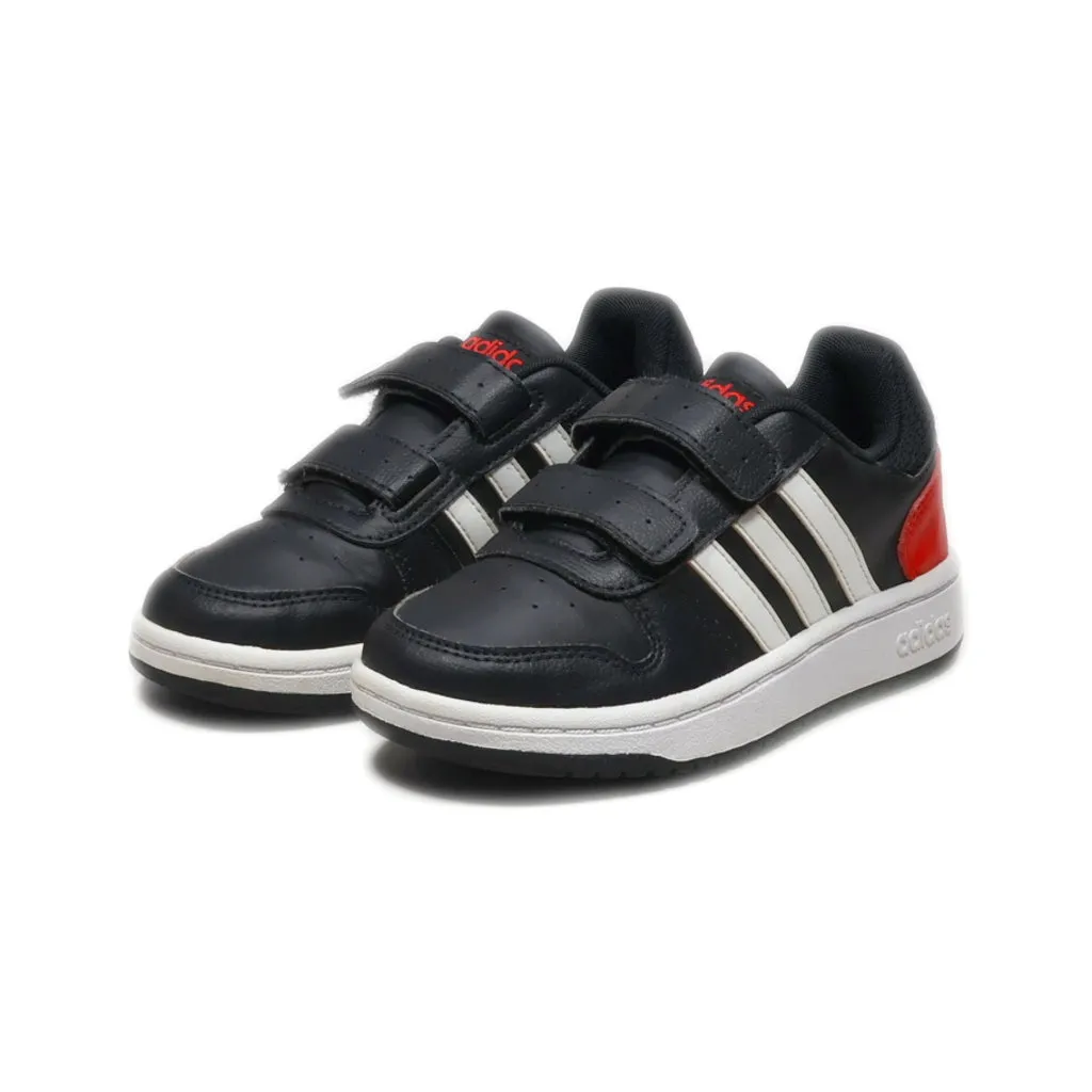 Adidas Neo Hoops 2.0 Sneakers Leather Black Colour For Kids