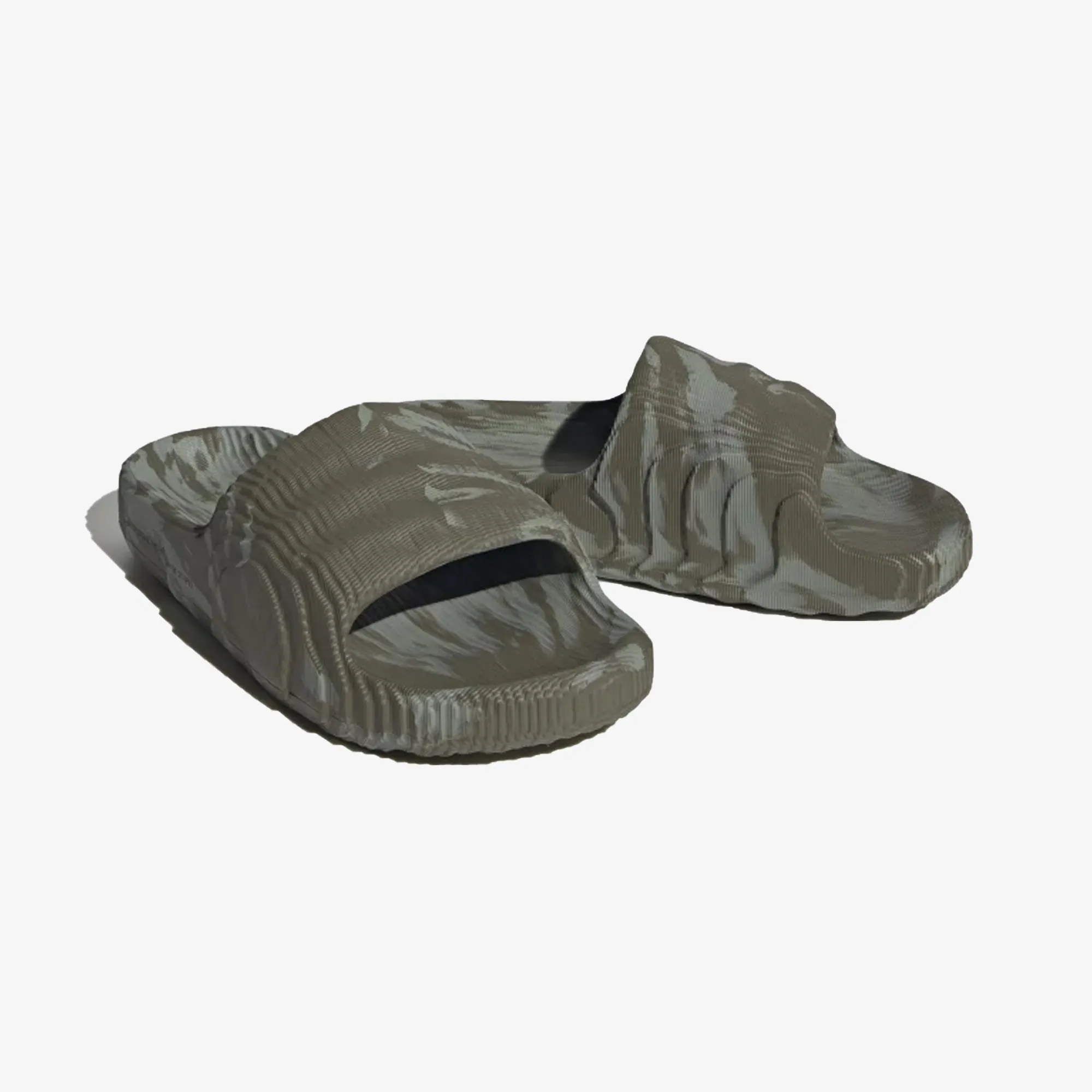 Adidas Originals | ADILETTE 22  { OLIVE STRATA/SILVER GREEN