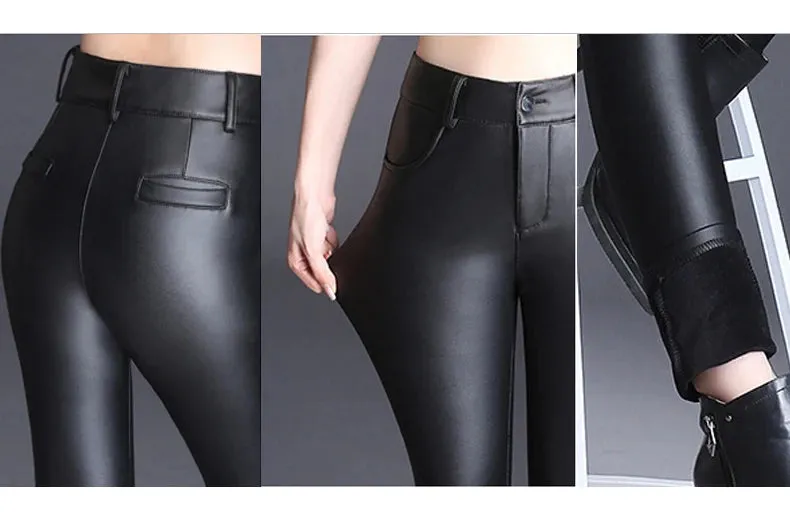 Alr™ Women's High-Waisted Biker PU Leather Pants