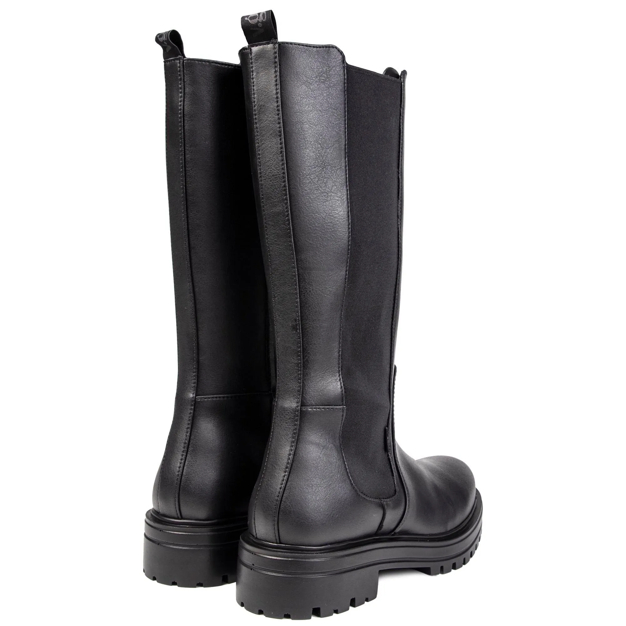 Anise Women's Vegan Leather Knee High Biker Boots | Black