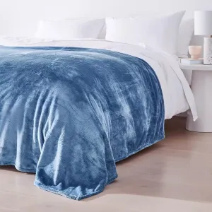 Anko Premium Plush Single Bed Blanket|Lightweight & Cozy Blanket for Adults, Kids,Toddler|Durable for All Season| Super Soft Blanket for Bed, Sofa, Couch, Travel| 1.52m (L) x 2.03m (W)| Blue