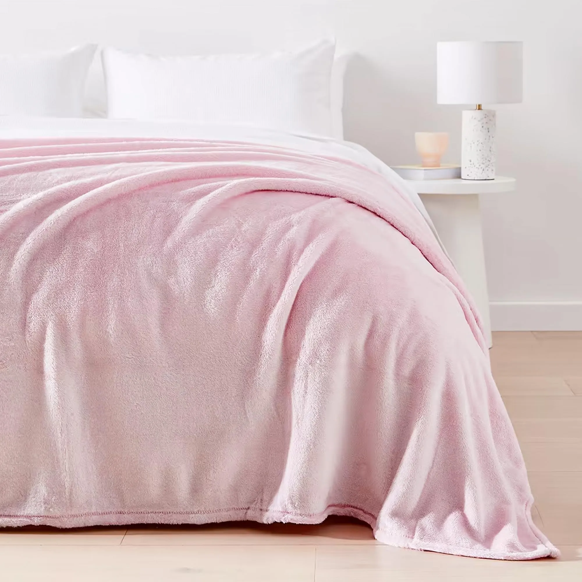 Anko Premium Plush Single Bed Blanket|Lightweight & Cozy Blanket for Adults, Kids,Toddler|Durable for All Season| Super Soft Blanket for Bed, Sofa, Couch, Travel| 1.52m (L) x 2.03m (W)| Pink