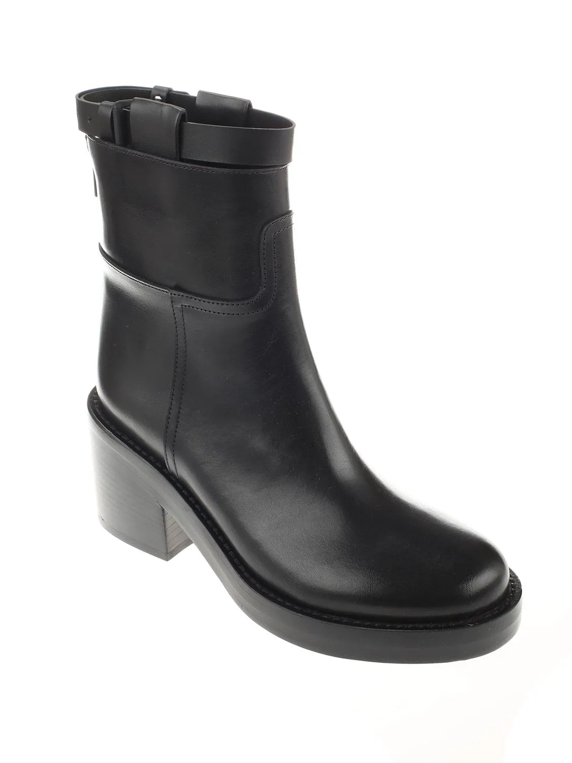 Ann Demeulemeester Chunky Heel Biker Boots