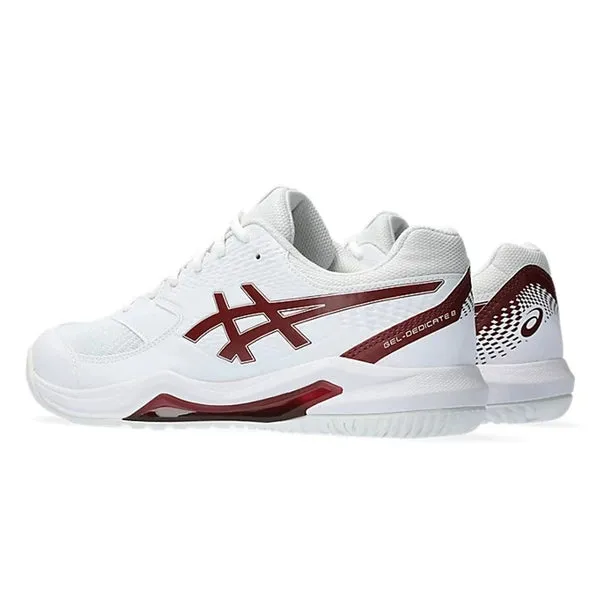 Asics Gel Dedicate 8 Tennis Shoes 'White Antique Red', white