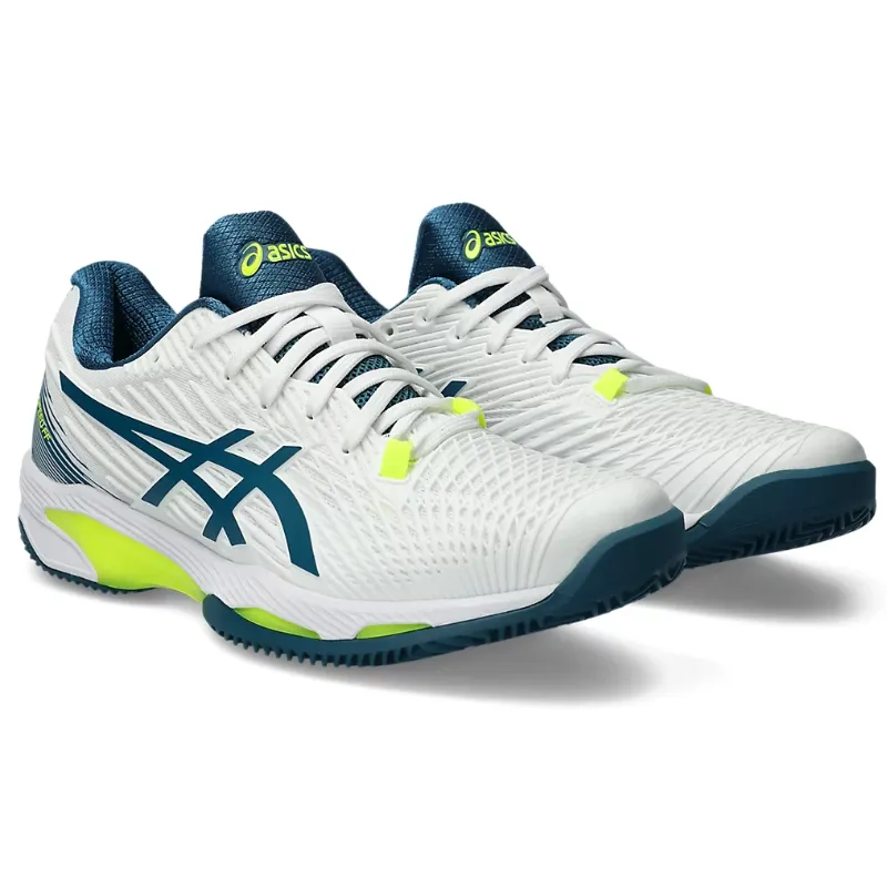 Asics Solution Speed FF 2 Clay Mens Tennis Shoes - White/Restful Teal