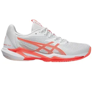 Asics Solution Speed FF 3 Women's Tennis Shoes - White/Sun Coral