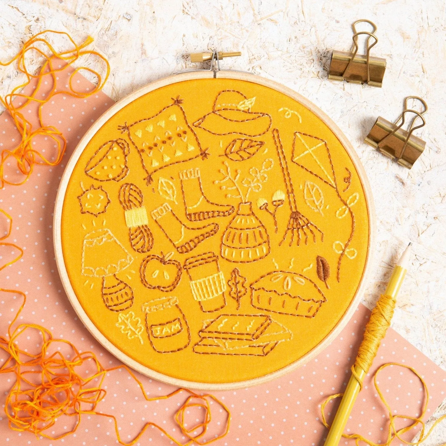 Autumn Doodles Embroidery Kit