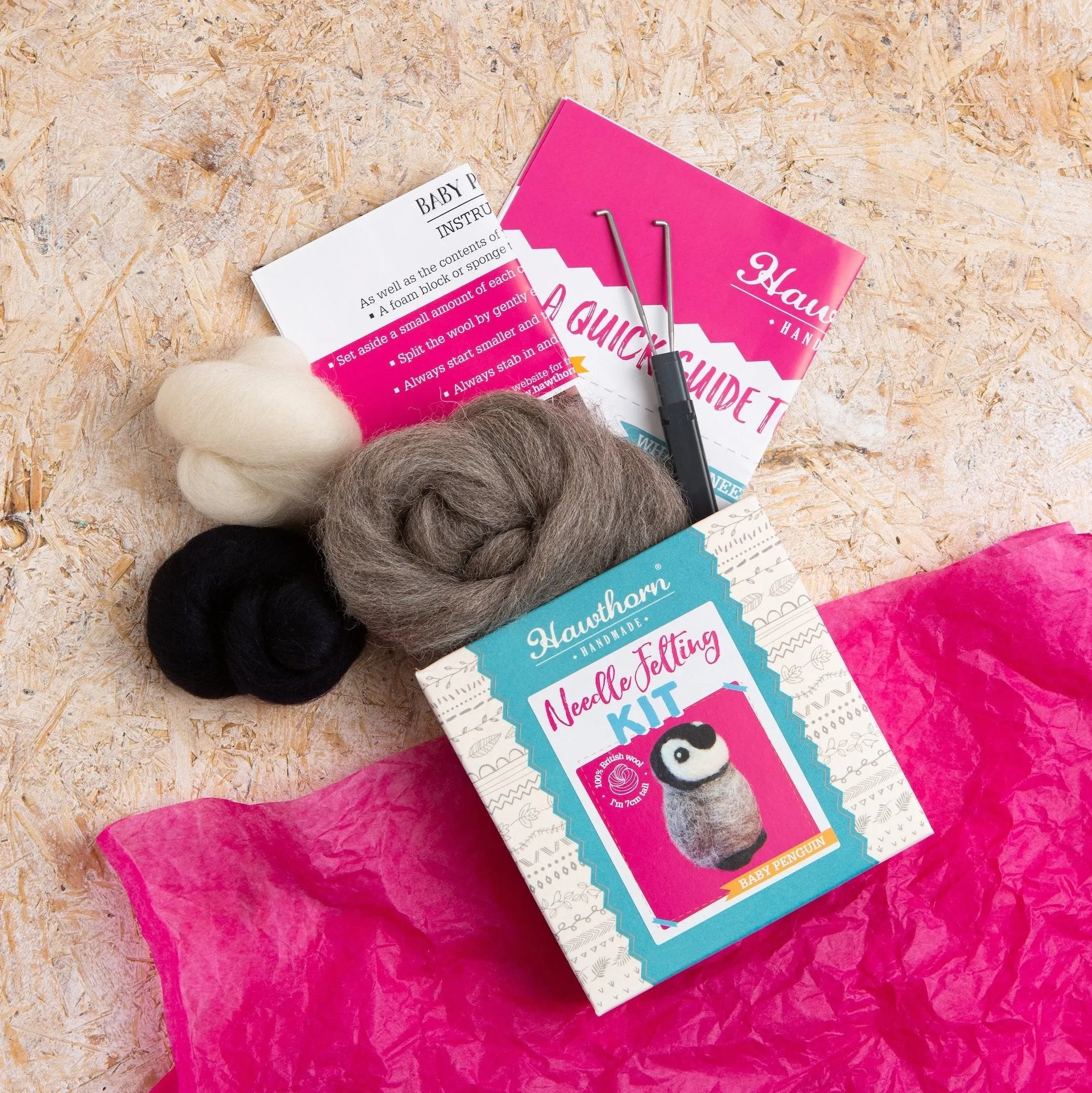 Baby Penguin Needle Felting Kit