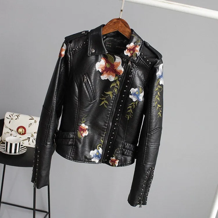 Bikers Jacket with a Floral Twist