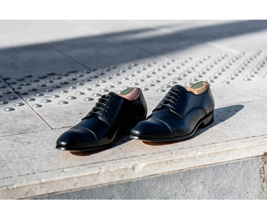 Black Derby Shoes - Leather outsole - GARSTON