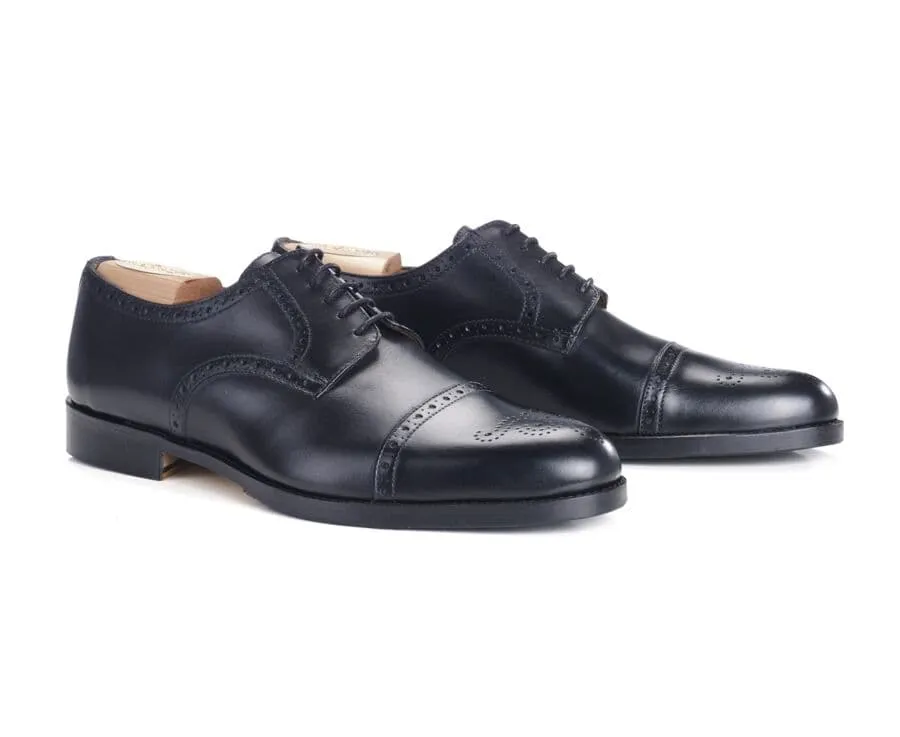 Black Derby Shoes - Leather outsole with rubber pad - BALDERTON PATIN