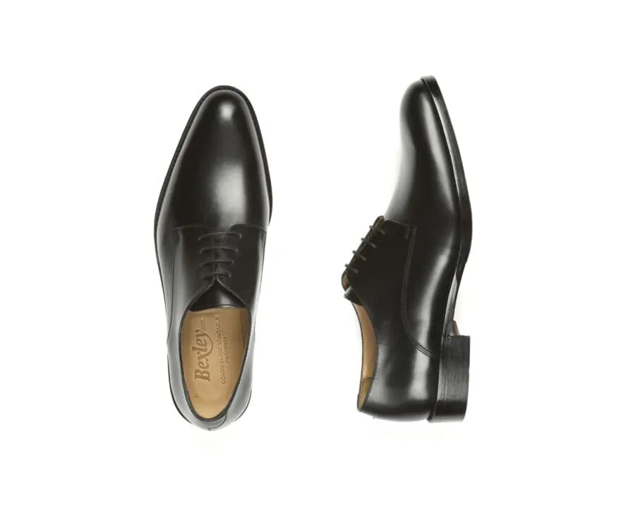 Black Derby Shoes - Leather outsole with rubber pad - PHILIP II PATIN