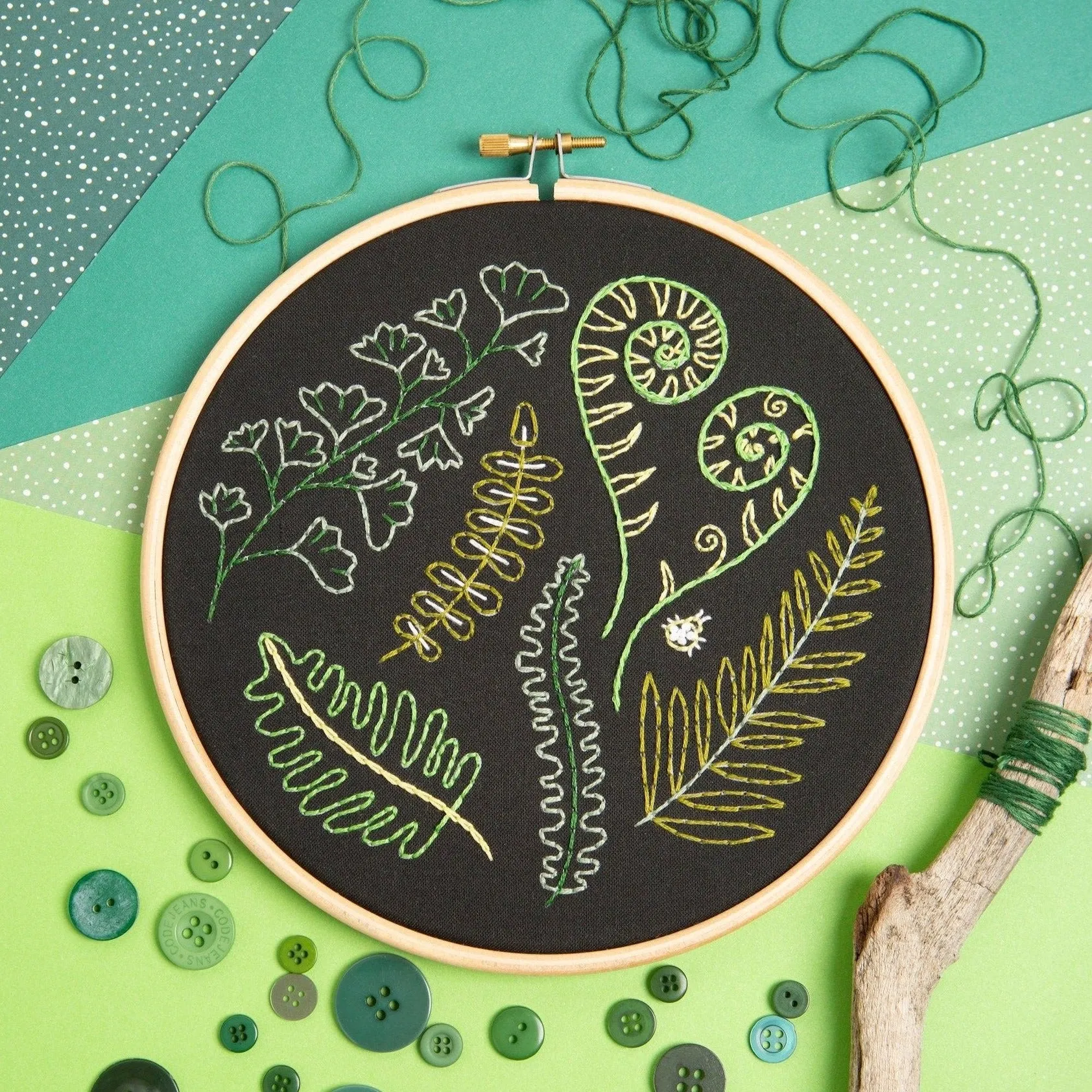 Black Forest Ferns Embroidery Kit