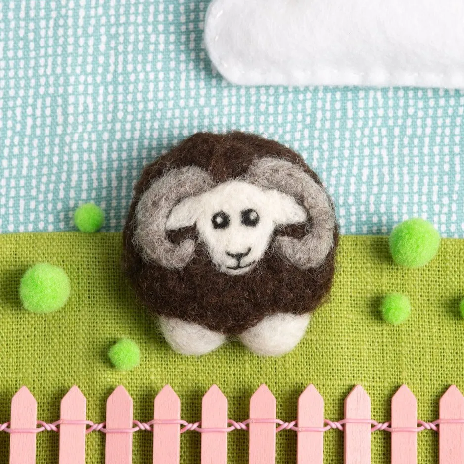 Black Sheep Brooch Needle Felting Kit