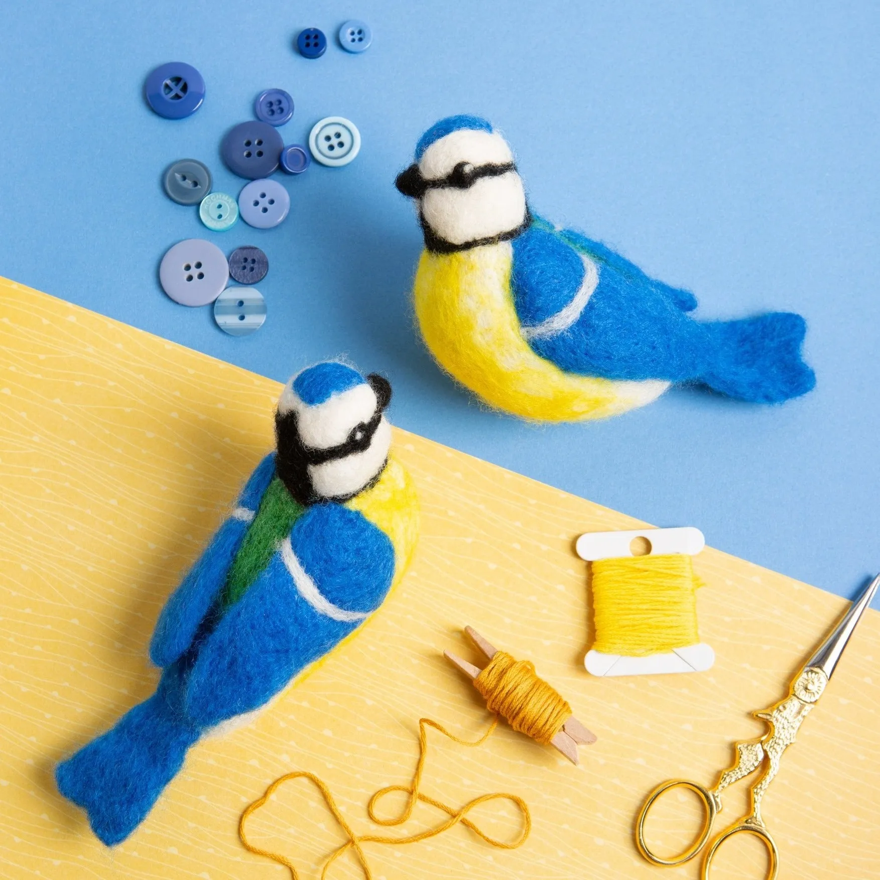 Blue Tits Needle Felting Kit