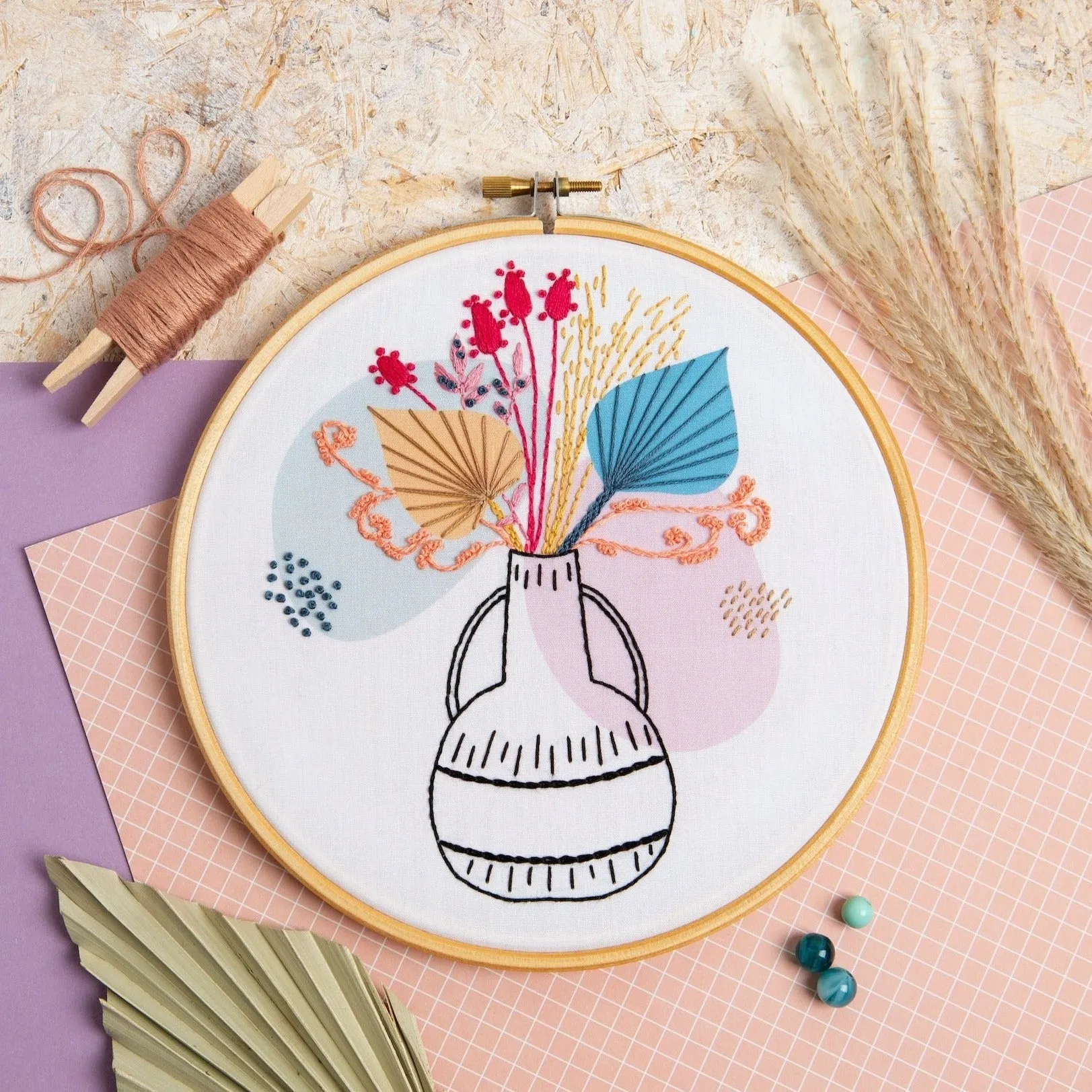 Bohemian Palms Embroidery Kit