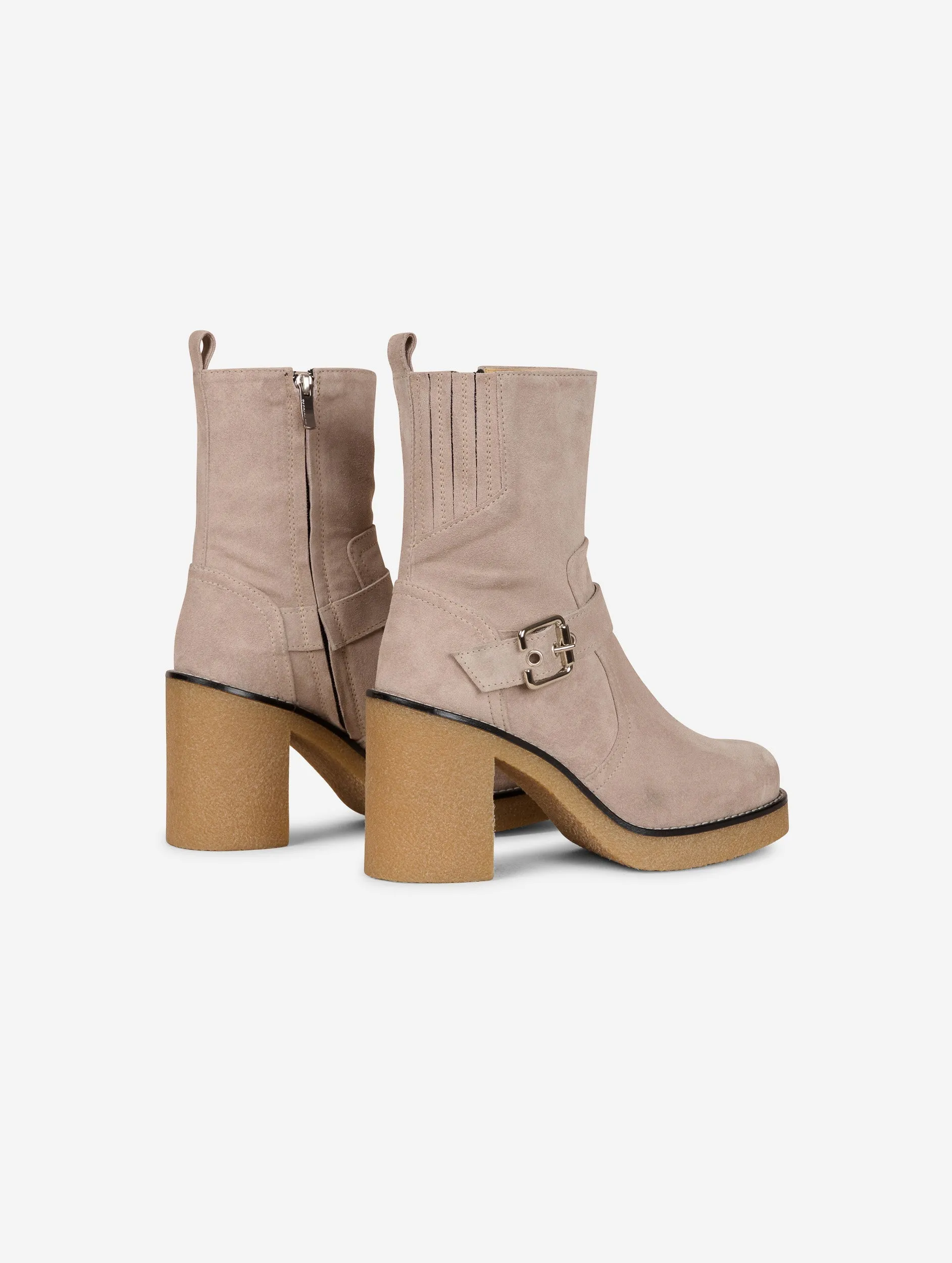 Boots biker en daim sable