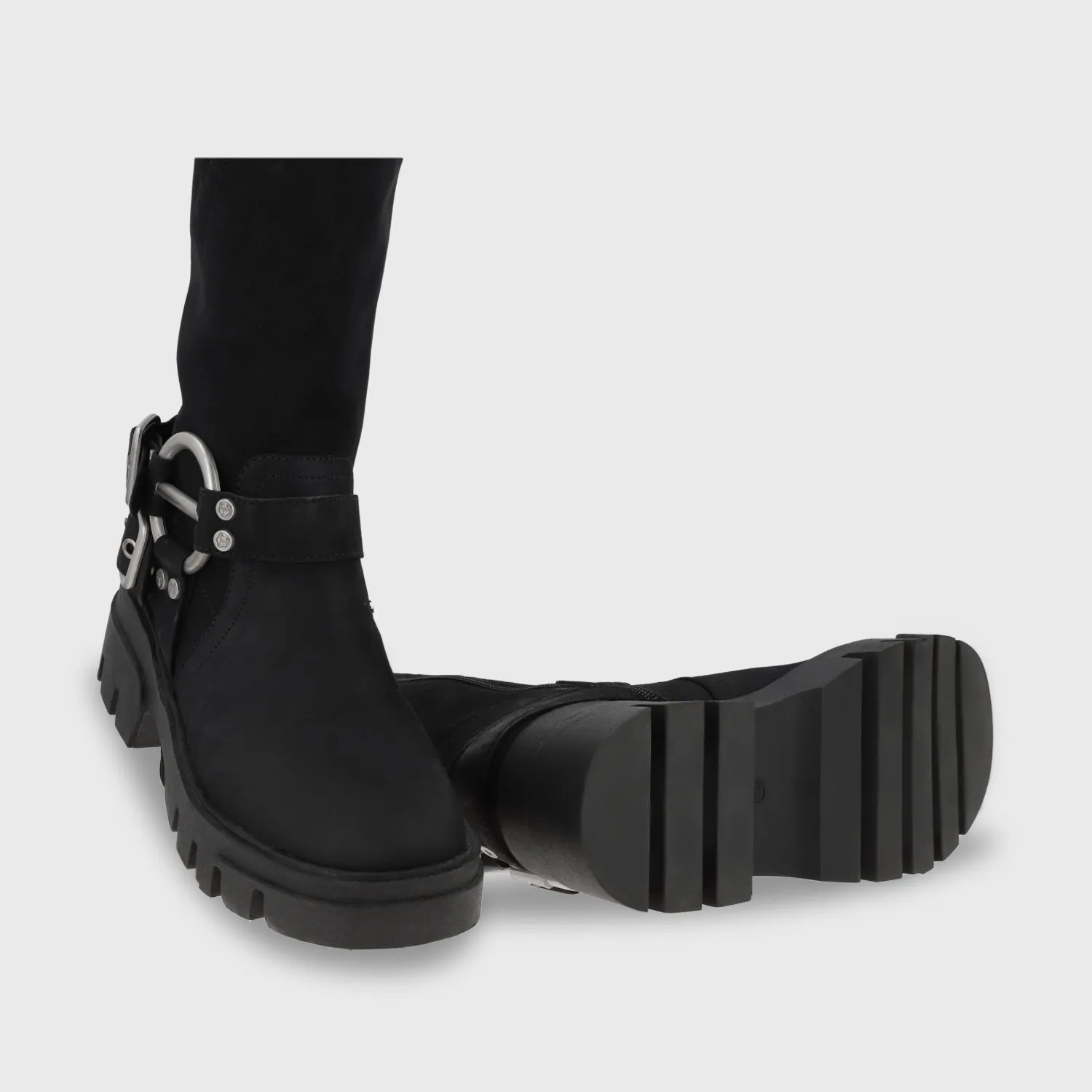 Bota Plataforma Negra Mujer 35985