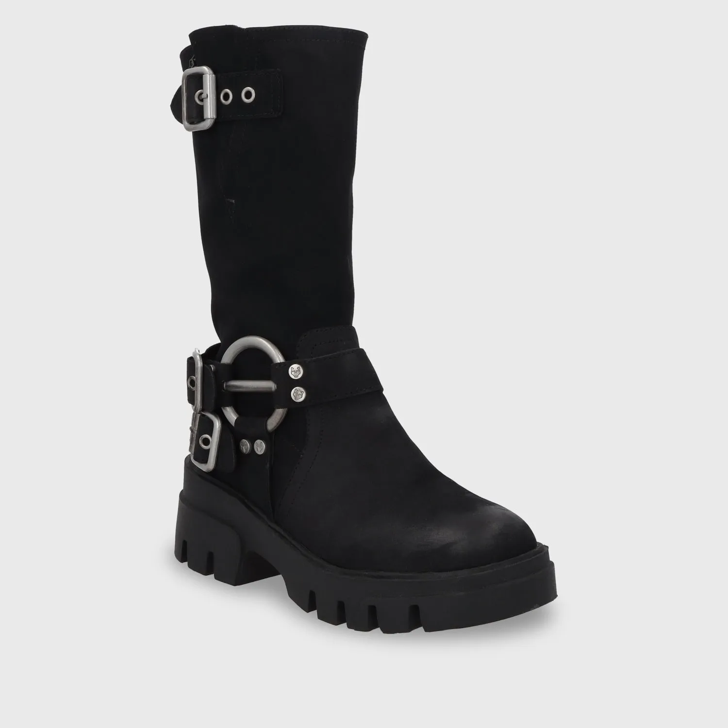 Bota Plataforma Negra Mujer 35985