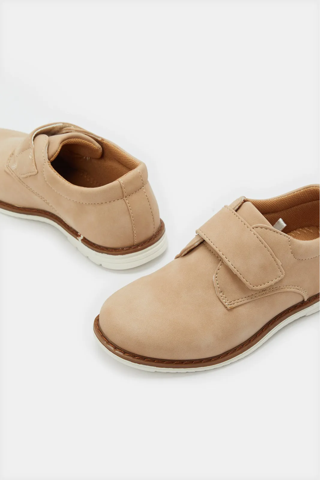 Boys Beige Derby Shoes