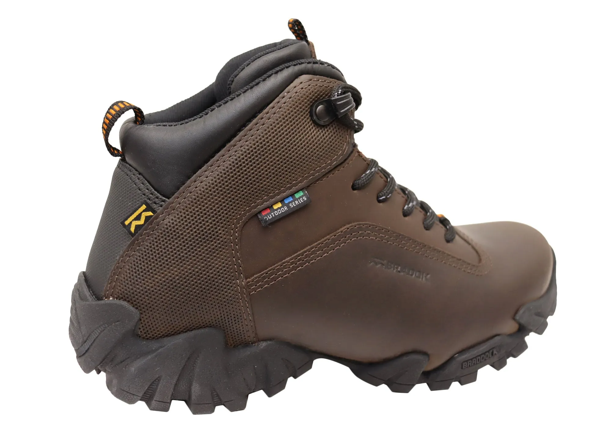 Bradok Krakatoa Mid Mens Comfort Leather Hiking Boots Made In Brazil