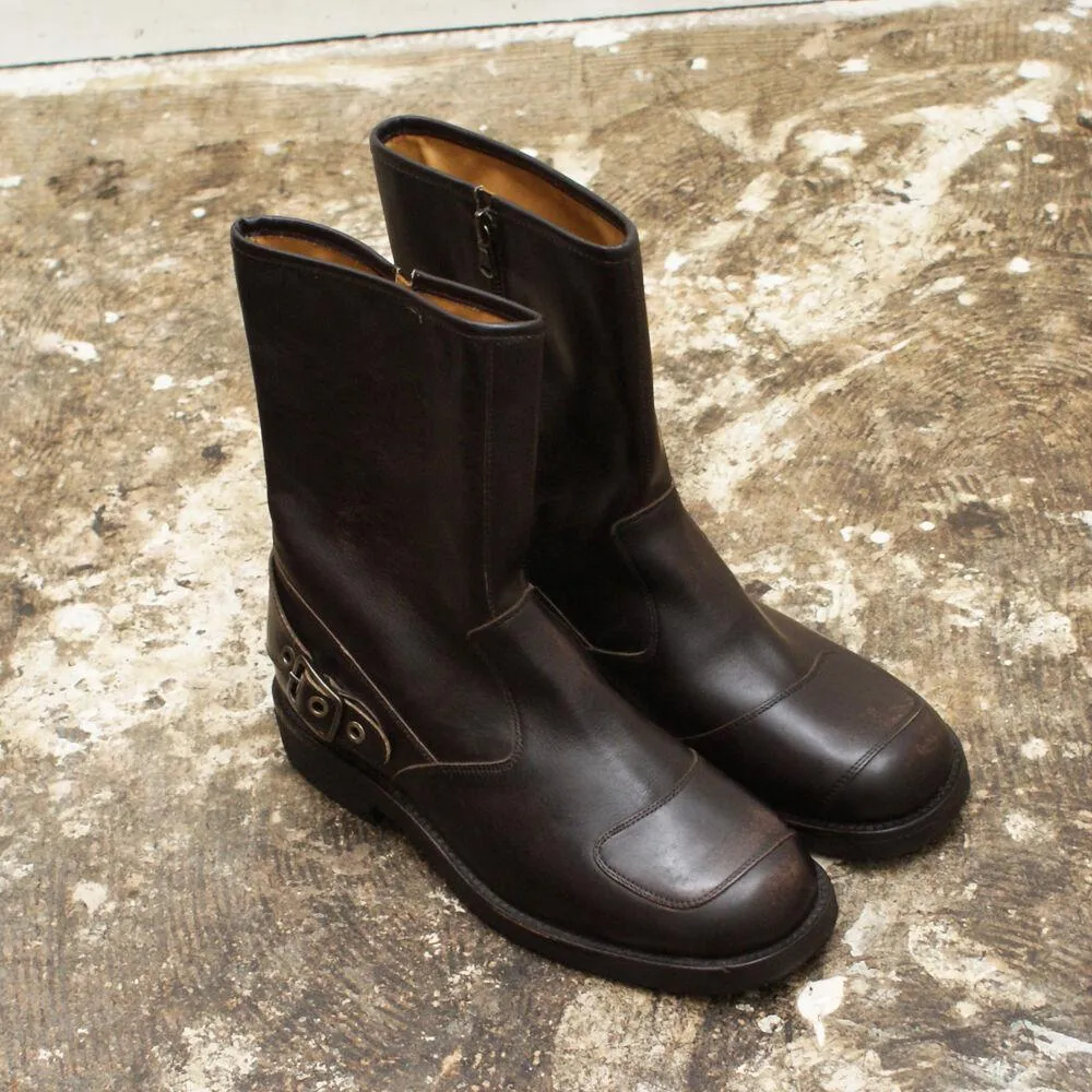 Brown Leather Biker Syle Boots