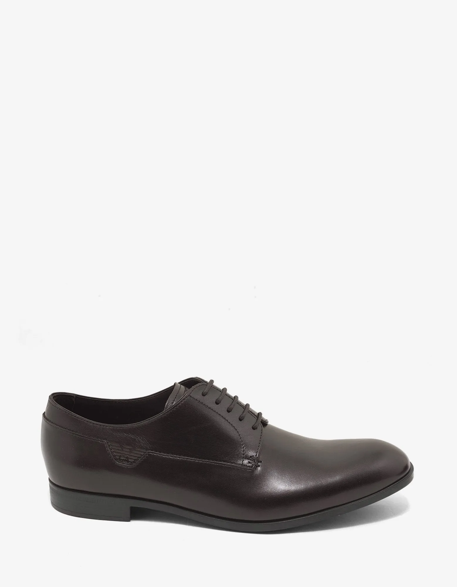 Brown Leather Derby Shoes with Logo