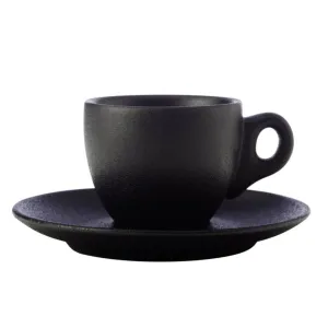 Caviar Espresso Cup & Saucer - Black