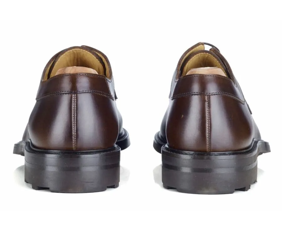 Chocolate Derby Shoes - Rubber outsole - HUDSON GOMME COUNTRY