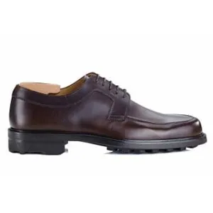 Chocolate Derby Shoes - Rubber outsole - HUDSON GOMME COUNTRY