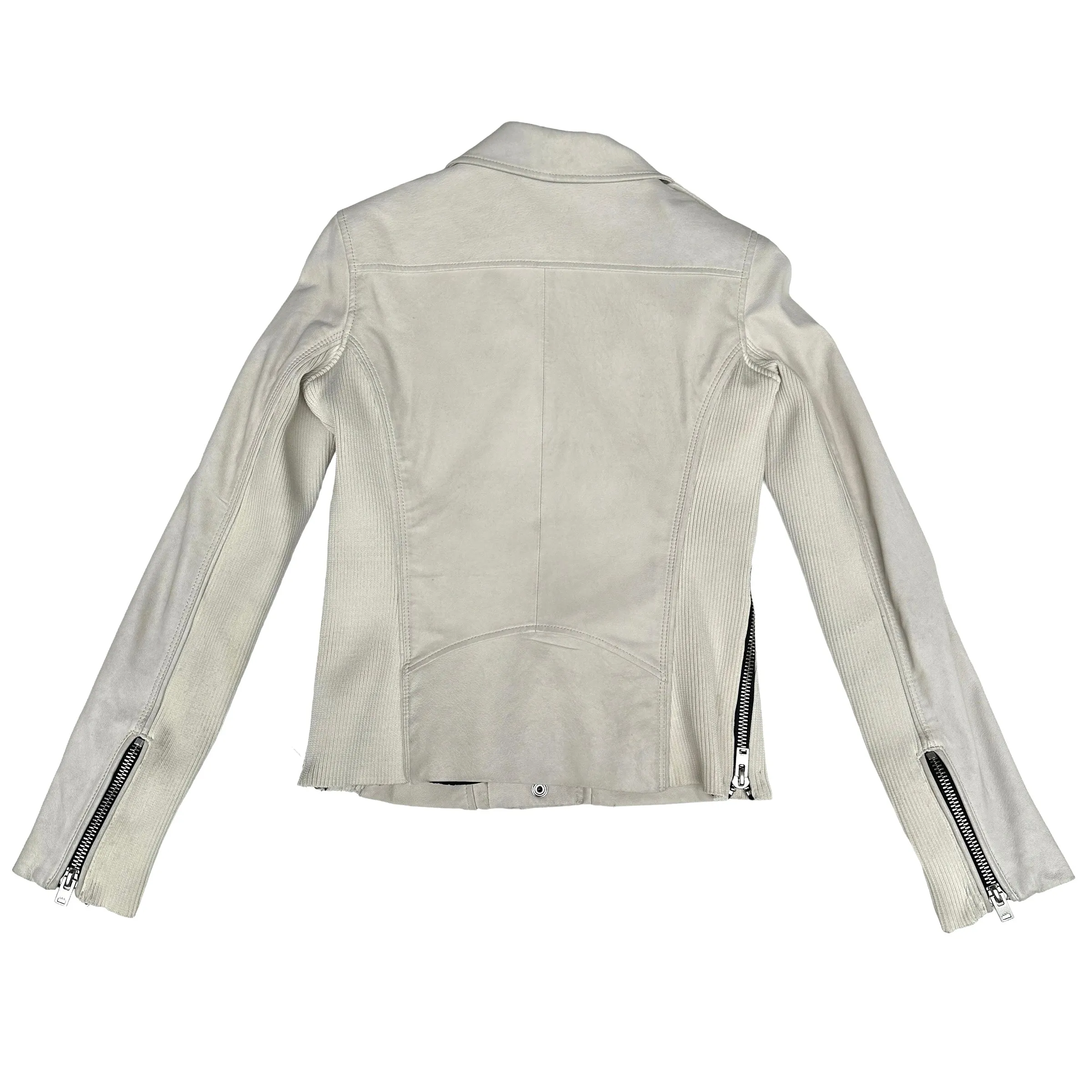 Cream Leather Jacket - S