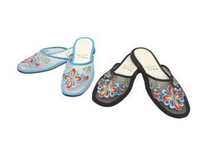 Cross Petal Embroidery Mesh Slippers