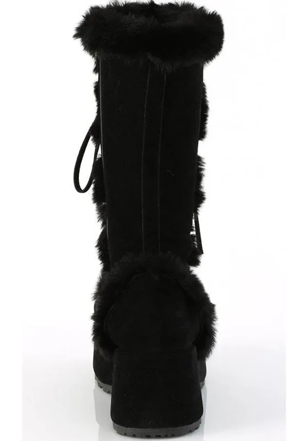 CUBBY-311 [Black Vegan Suede] | PLATFORM BOOTS [PREORDER]