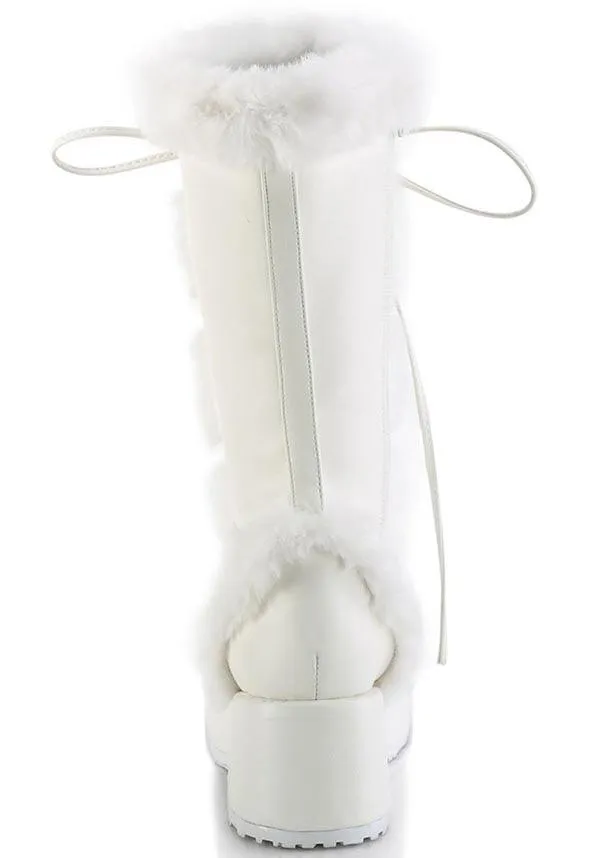 CUBBY-311 [White Vegan Leather] | PLATFORM BOOTS [PREORDER]