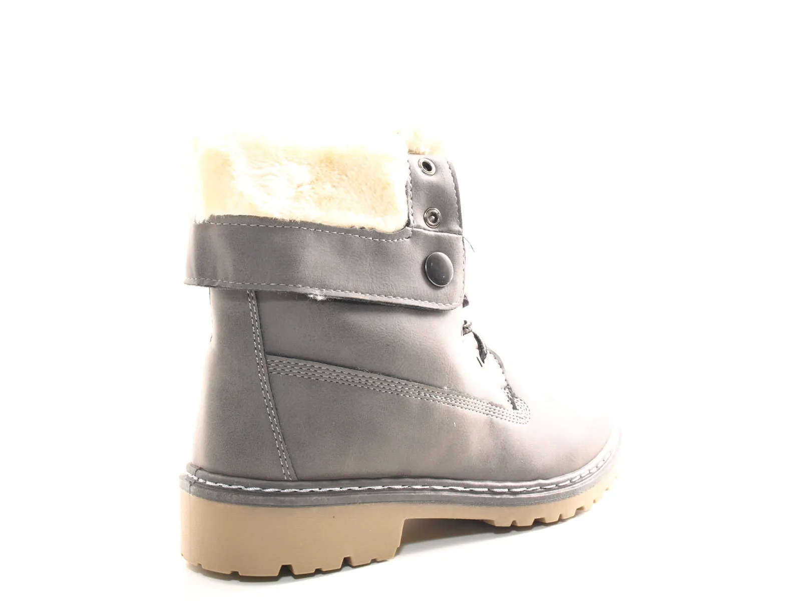 Damen Stiefeletten Biker Boots Outdoor Winterboots warm gefüttert Grey # 9120