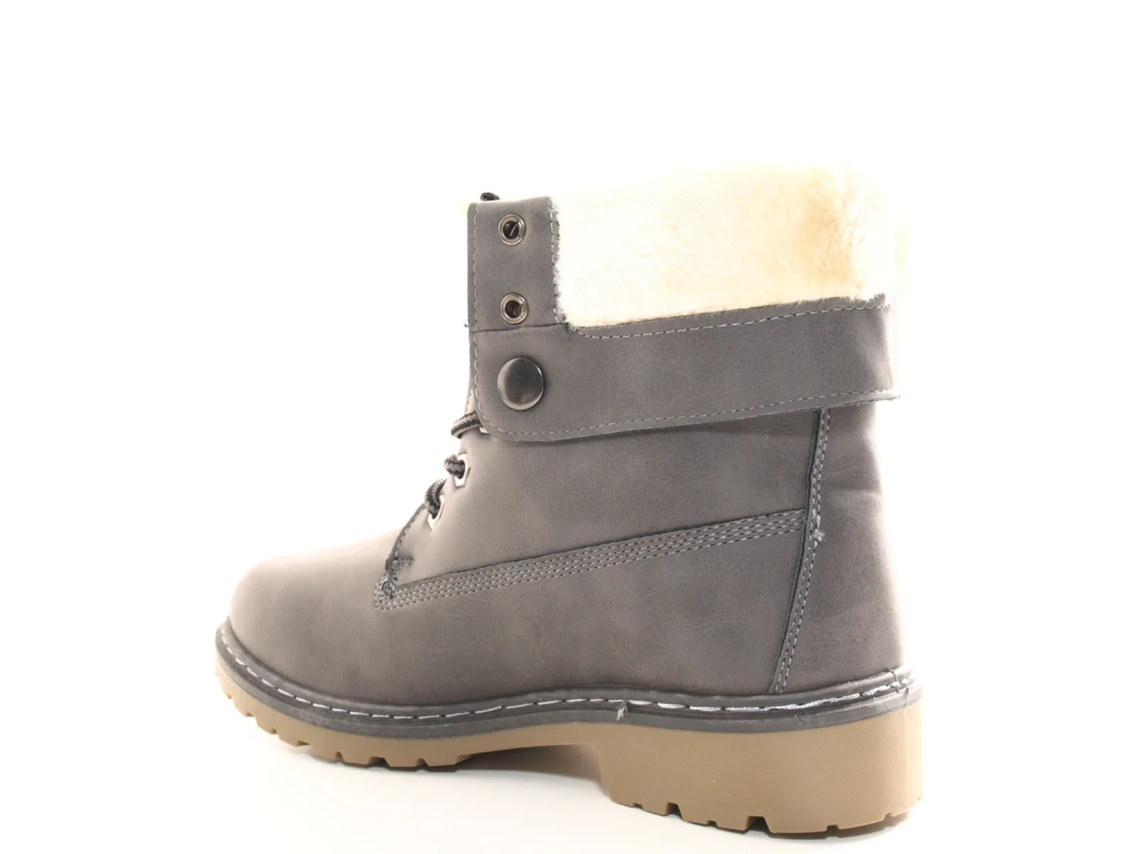 Damen Stiefeletten Biker Boots Outdoor Winterboots warm gefüttert Grey # 9120