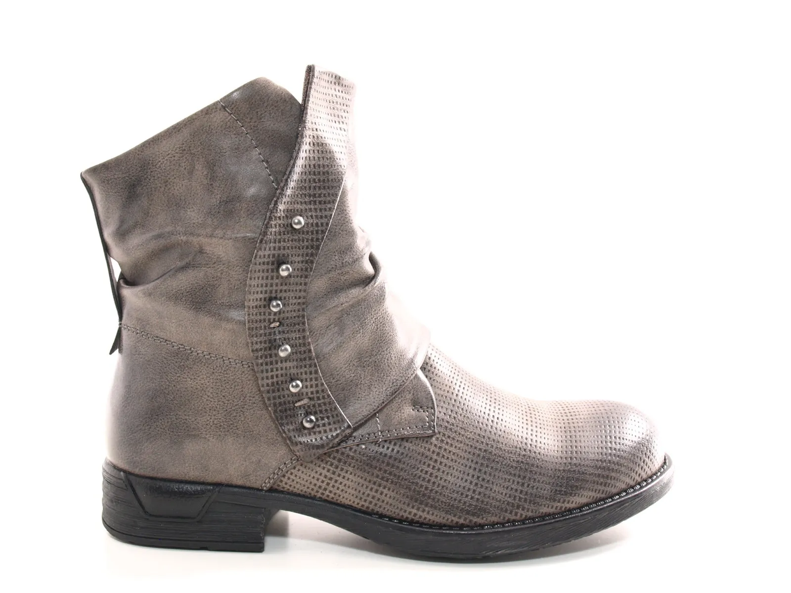 Damen Stiefeletten Biker Boots Outdoor Winterboots warm gefüttert Grey # 936