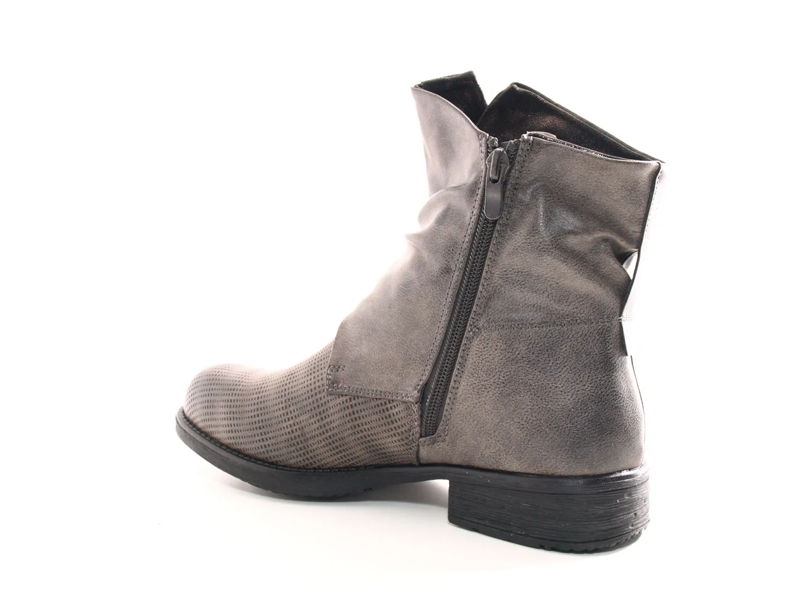 Damen Stiefeletten Biker Boots Outdoor Winterboots warm gefüttert Grey # 936