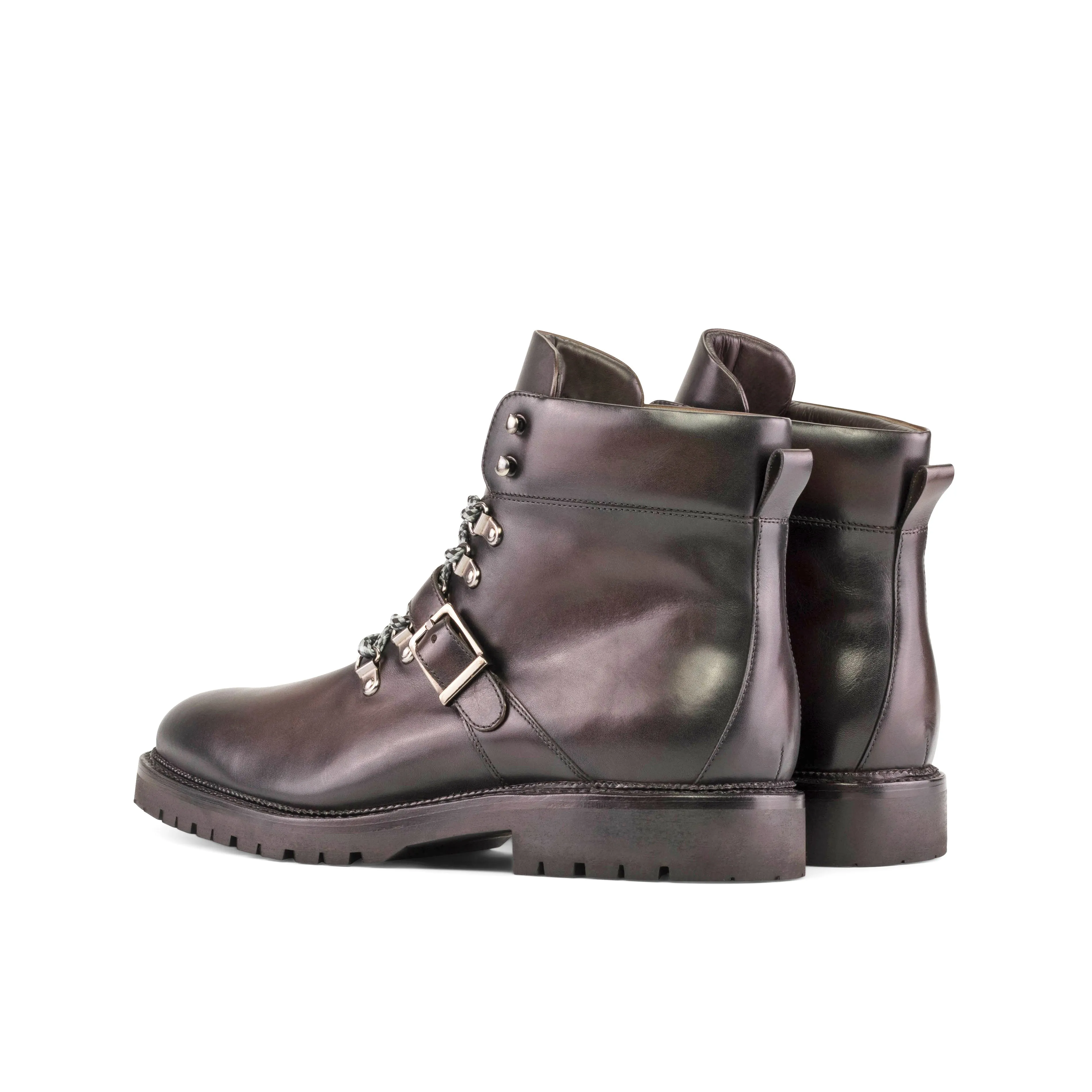 DapperFam Everest in Dark Brown Men's Italian Leather Hiking Boot