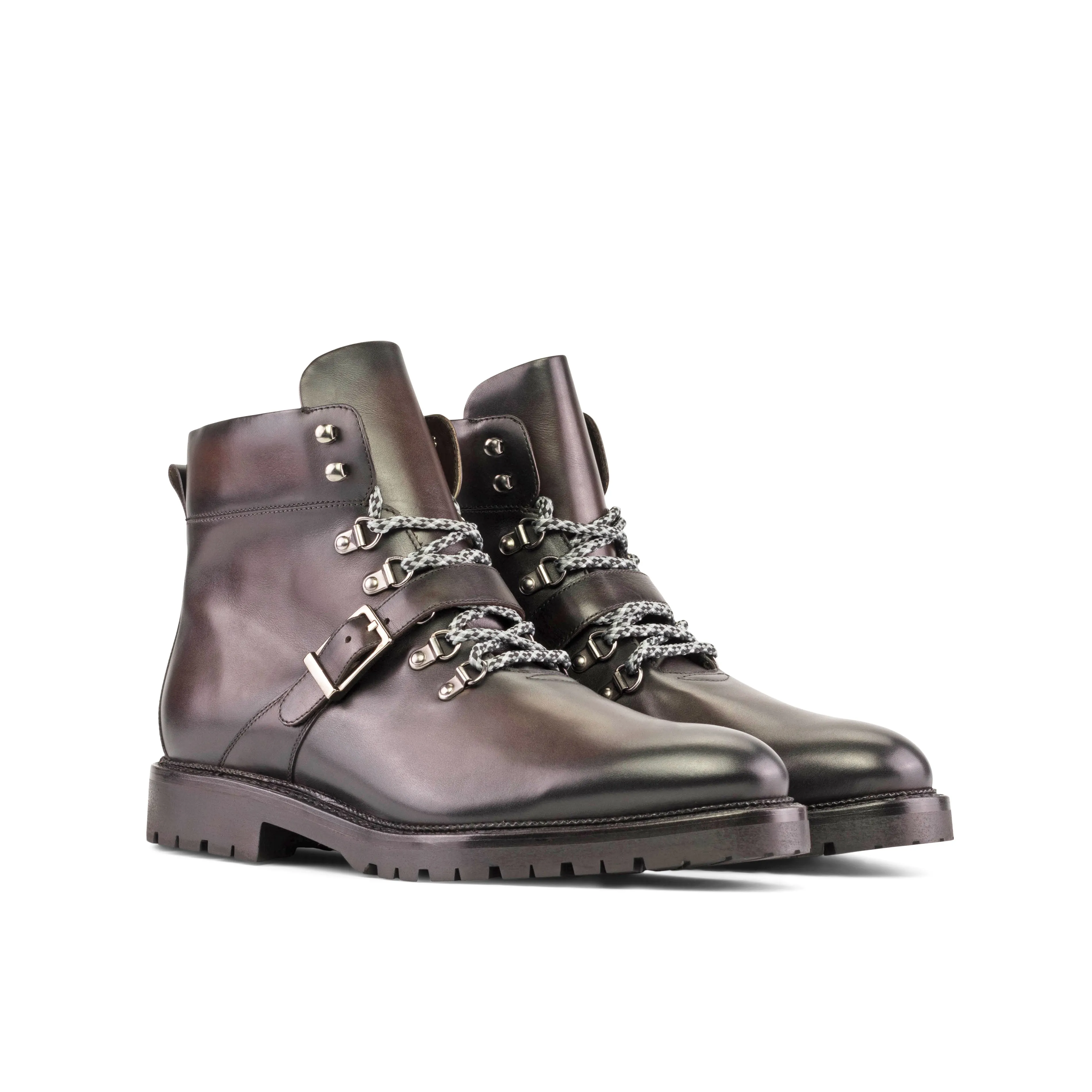 DapperFam Everest in Dark Brown Men's Italian Leather Hiking Boot