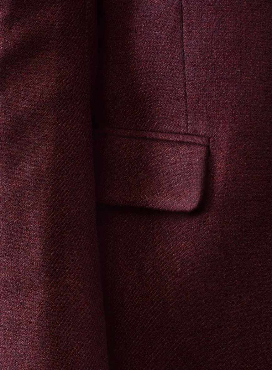 Dark Wine Heavy Tweed Jacket