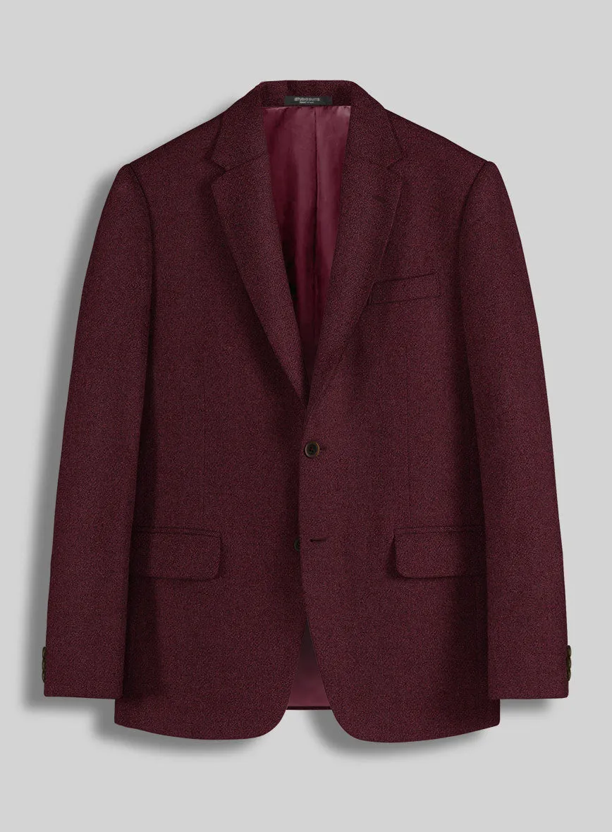 Dark Wine Heavy Tweed Jacket